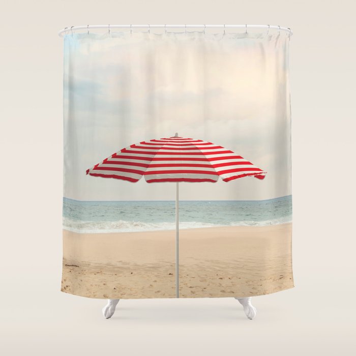 Umbrella - California Travel Photography Print - Beach Shower Curtain Gallery Image 1
