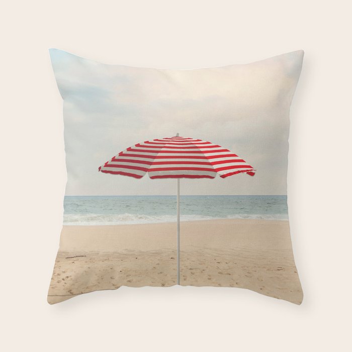Umbrella - California Travel Photography Print - Beach Throw Pillow Gallery Image 1