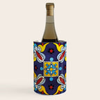 Abstract blue cruz mexican modern talavera tile wall Wine Chiller Gallery Image 2