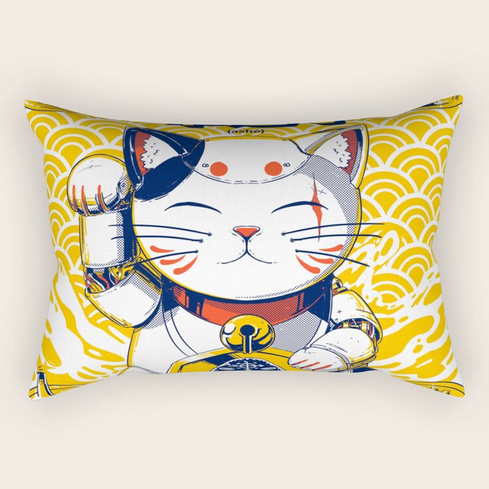 Mecha Manekineko Rectangular Pillow Gallery Image 1
