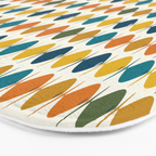 Mid Century Modern Multicolor Retro Fish Pattern Bath Mat Gallery Image 3