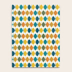 Mid Century Modern Multicolor Retro Fish Pattern Notebook Gallery Image 4
