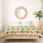 Mid Century Modern Multicolor Retro Fish Pattern Duvet Cover Gallery Image 3