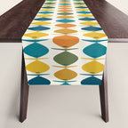 Mid Century Modern Multicolor Retro Fish Pattern Table Runner Gallery Image 1