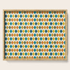 Mid Century Modern Multicolor Retro Fish Pattern Serving Tray Gallery Image 1