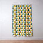 Mid Century Modern Multicolor Retro Fish Pattern Window Curtain Gallery Image 3