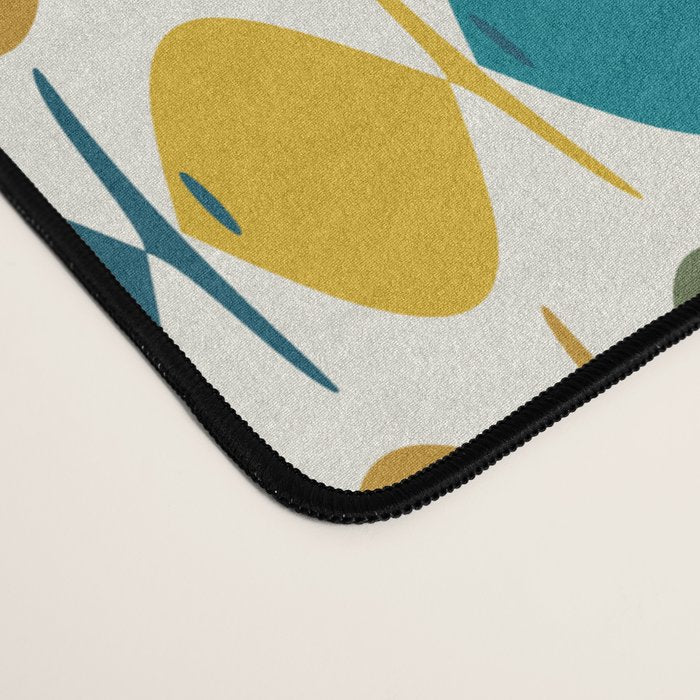 Mid Century Modern Multicolor Retro Fish Pattern Desk Mat Gallery Image 4