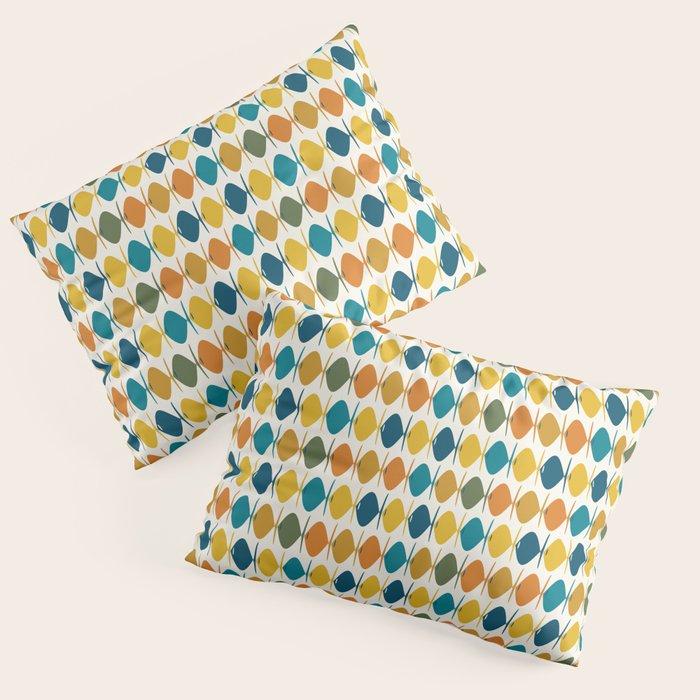 Mid Century Modern Multicolor Retro Fish Pattern Pillow Sham Gallery Image 1