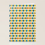Mid Century Modern Multicolor Retro Fish Pattern Stationery Card Gallery Image 2