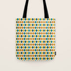 Mid Century Modern Multicolor Retro Fish Pattern Tote Bag Gallery Image 1