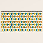 Mid Century Modern Multicolor Retro Fish Pattern Desk Mat Gallery Image 3