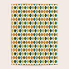 Mid Century Modern Multicolor Retro Fish Pattern Poster Gallery Image 4