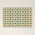 Mid Century Modern Multicolor Retro Fish Pattern Welcome Mat Gallery Image 1