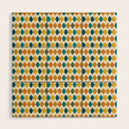 Mid Century Modern Multicolor Retro Fish Pattern Wood Wall Art Gallery Image 1
