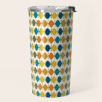 Mid Century Modern Multicolor Retro Fish Pattern Travel Mug Gallery Image 2