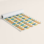 Mid Century Modern Multicolor Retro Fish Pattern Yoga Mat Gallery Image 2