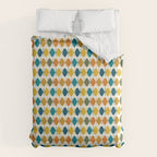 Mid Century Modern Multicolor Retro Fish Pattern Comforter Gallery Image 6