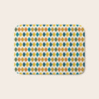 Mid Century Modern Multicolor Retro Fish Pattern Bath Mat Gallery Image 1