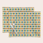 Mid Century Modern Multicolor Retro Fish Pattern Placemat Gallery Image 1