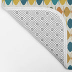 Mid Century Modern Multicolor Retro Fish Pattern Bath Mat Gallery Image 2