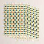 Mid Century Modern Multicolor Retro Fish Pattern Wrapping Paper Gallery Image 3