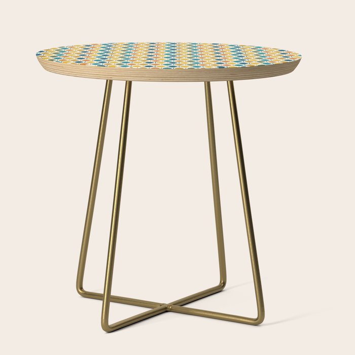 Mid Century Modern Multicolor Retro Fish Pattern Side Table Gallery Image 1