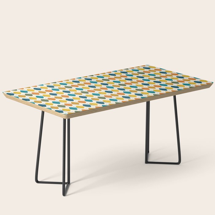 Mid Century Modern Multicolor Retro Fish Pattern Coffee Table Gallery Image 1