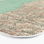 Vintage Map of Lake Michigan (1888) Bath Mat Gallery Image 3