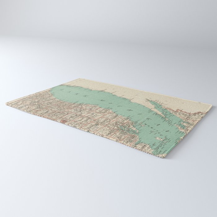Vintage Map of Lake Michigan (1888) Rug Gallery Image 3