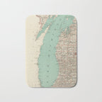 Vintage Map of Lake Michigan (1888) Bath Mat Gallery Image 1