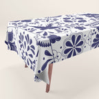Mexican Talavera Blue Tiles Pattern by Akbaly Tablecloth Gallery Image 1