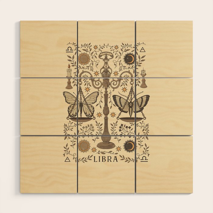 Libra, The Scales Wood Wall Art Gallery Image 1