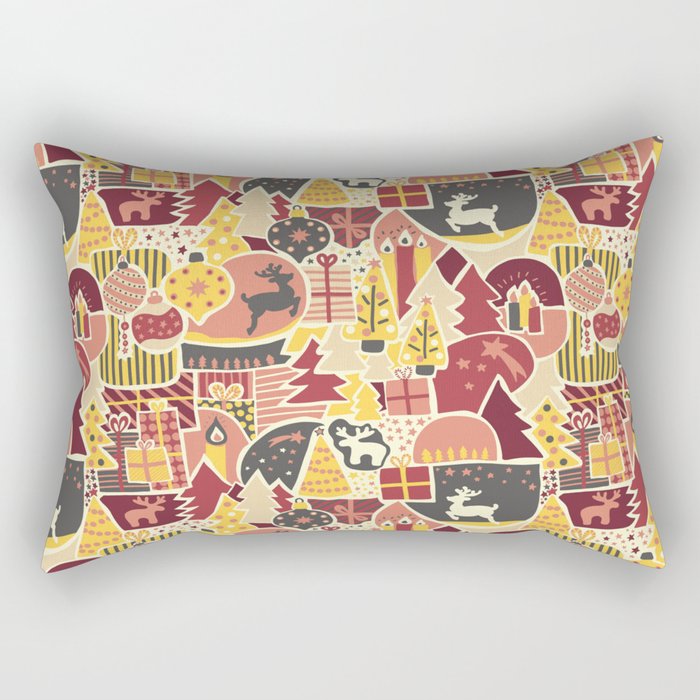 Christmas Holiday Collage Rectangular Pillow Gallery Image 1
