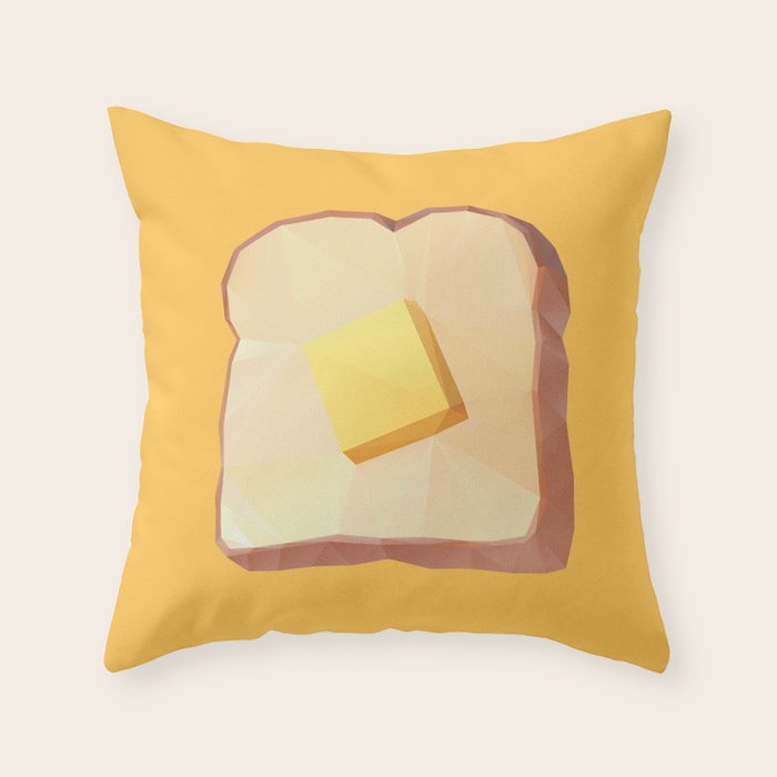 Toast with Butter polygon art Throw Pillow Gallery Image 1