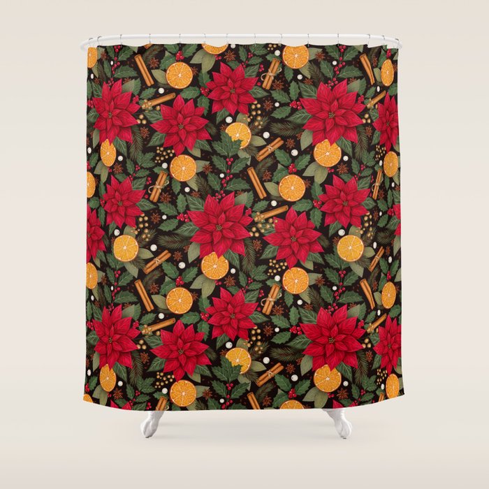Christmas Stars and Spices Shower Curtain Gallery Image 1