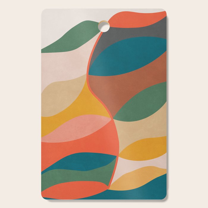 Mid Century Modern Leaves, Colorful Tones Cutting Board Gallery Image 1