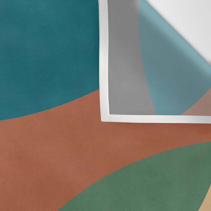 Mid Century Modern Leaves, Colorful Tones Wall Tapestry Gallery Image 3