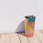 Mid Century Modern Leaves, Colorful Tones Travel Mug Gallery Image 4