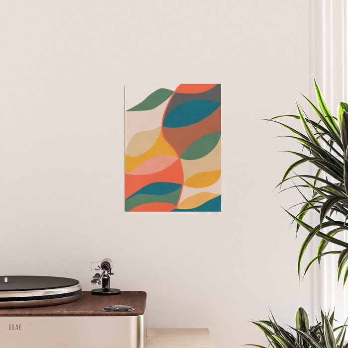 Mid Century Modern Leaves, Colorful Tones Poster Gallery Image 2