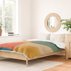 Mid Century Modern Leaves, Colorful Tones Duvet Cover Gallery Image 2
