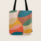Mid Century Modern Leaves, Colorful Tones Tote Bag Gallery Image 1