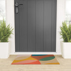 Mid Century Modern Leaves, Colorful Tones Welcome Mat Gallery Image 3