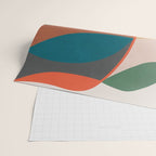 Mid Century Modern Leaves, Colorful Tones Wrapping Paper Gallery Image 2