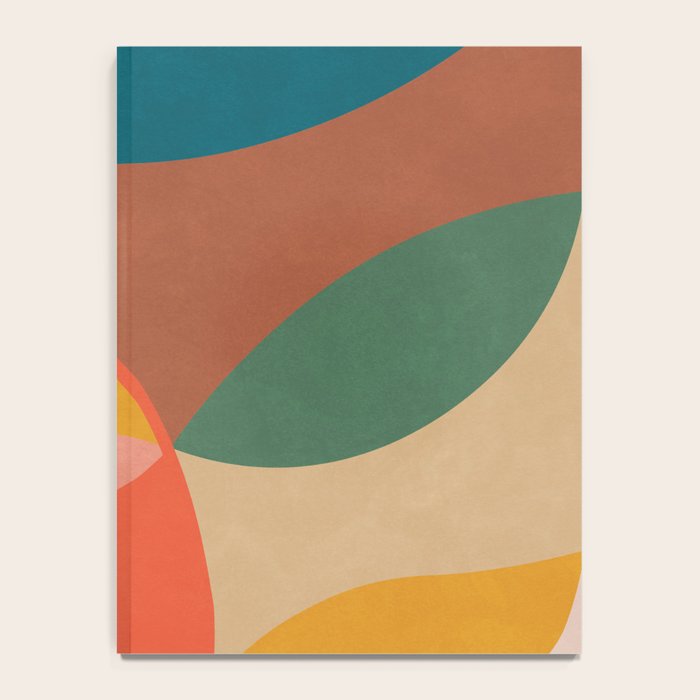 Mid Century Modern Leaves, Colorful Tones Notebook Gallery Image 4