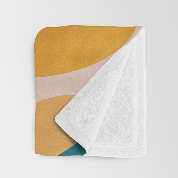 Mid Century Modern Leaves, Colorful Tones Throw Blanket Gallery Image 3