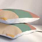 Mid Century Modern Leaves, Colorful Tones Pillow Sham Gallery Image 3
