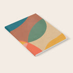Mid Century Modern Leaves, Colorful Tones Notebook Gallery Image 2