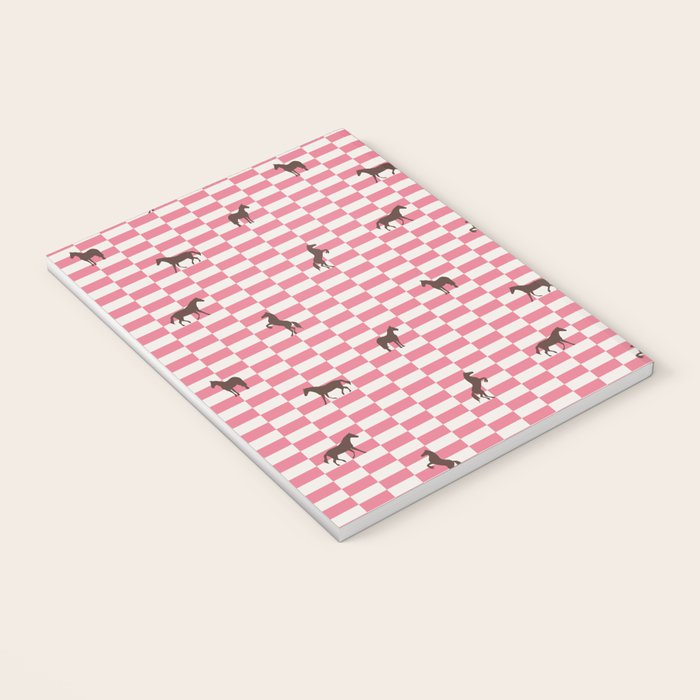 Pink Check Horses  Pattern Notebook Gallery Image 3
