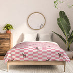 Pink Check Horses  Pattern Comforter Gallery Image 3