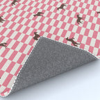 Pink Check Horses  Pattern Rug Gallery Image 4